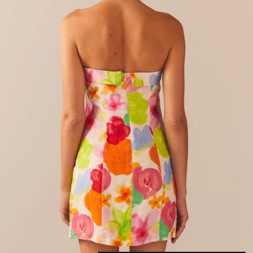 Peppermayo Exclusive - Skyscrapers Linen Mini Dress - Blurred Blossom - Picture 2 of 4